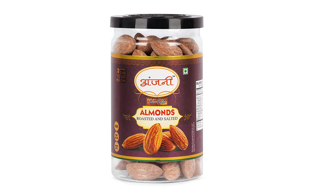 Anjani Superfoods Almonds Roasted And Salted    Plastic Jar  100 grams